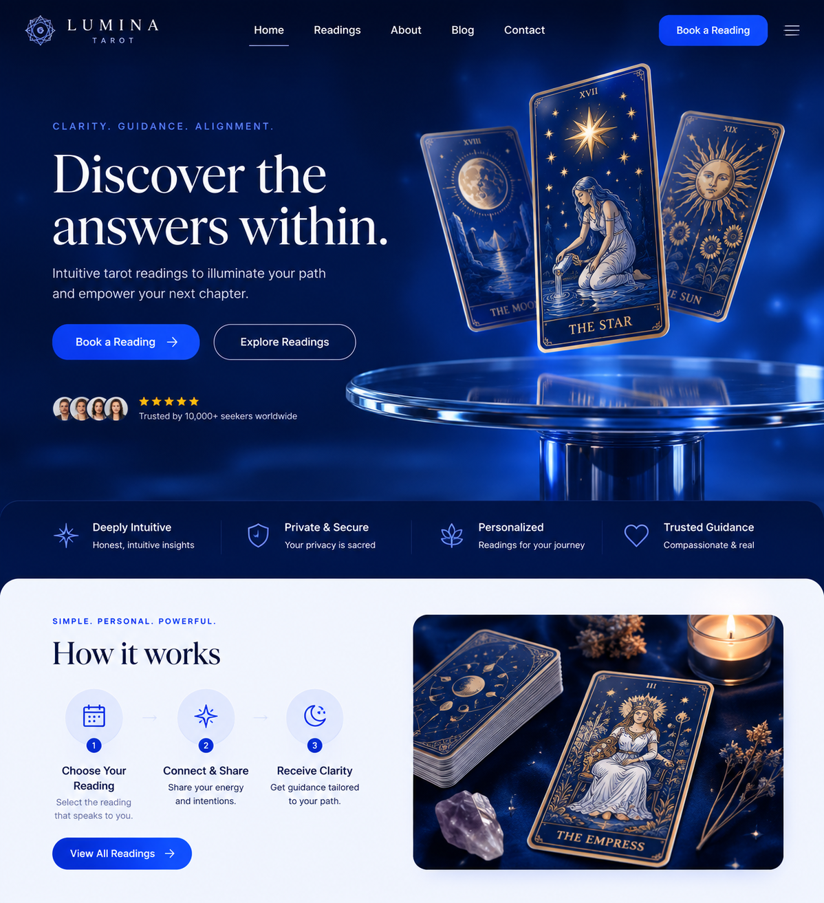 Tarot Reading Website Design