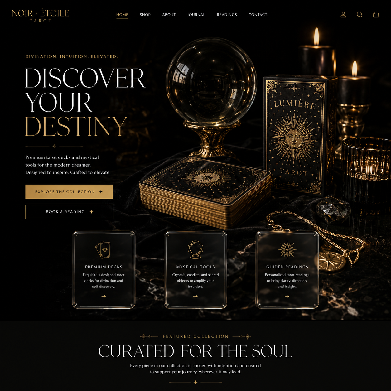 Tarot Reading Website Design