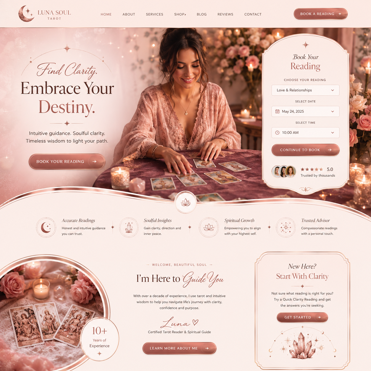 Tarot Reading Website Design
