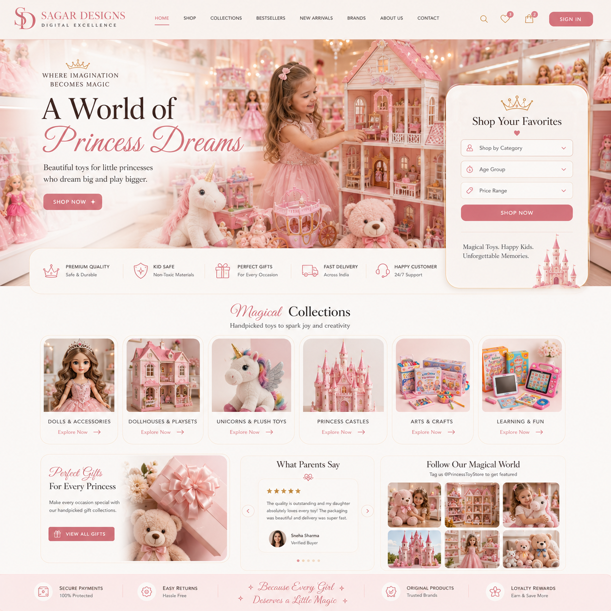 Toy Store Website Design