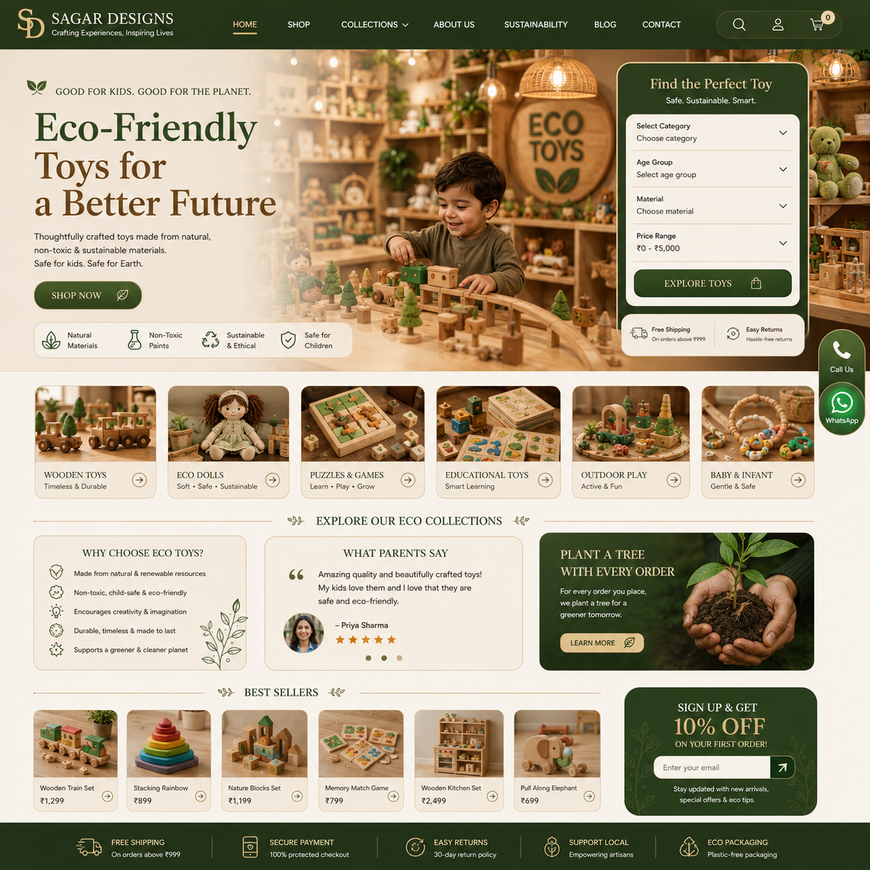 Toy Store Website Design