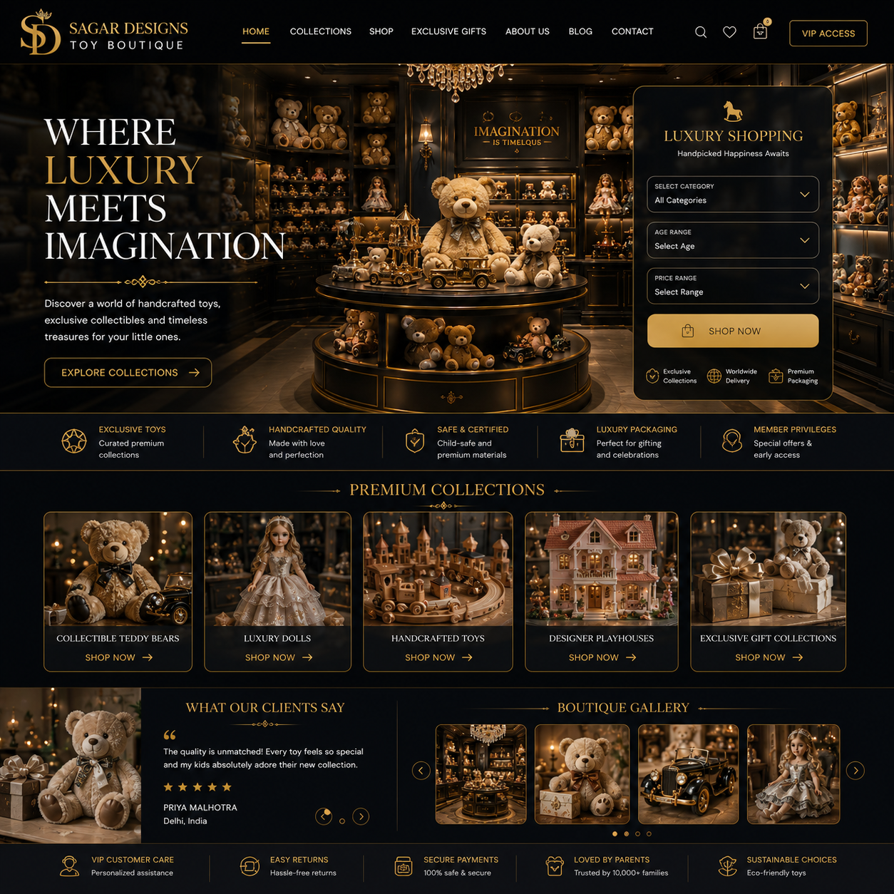 Toy Store Website Design