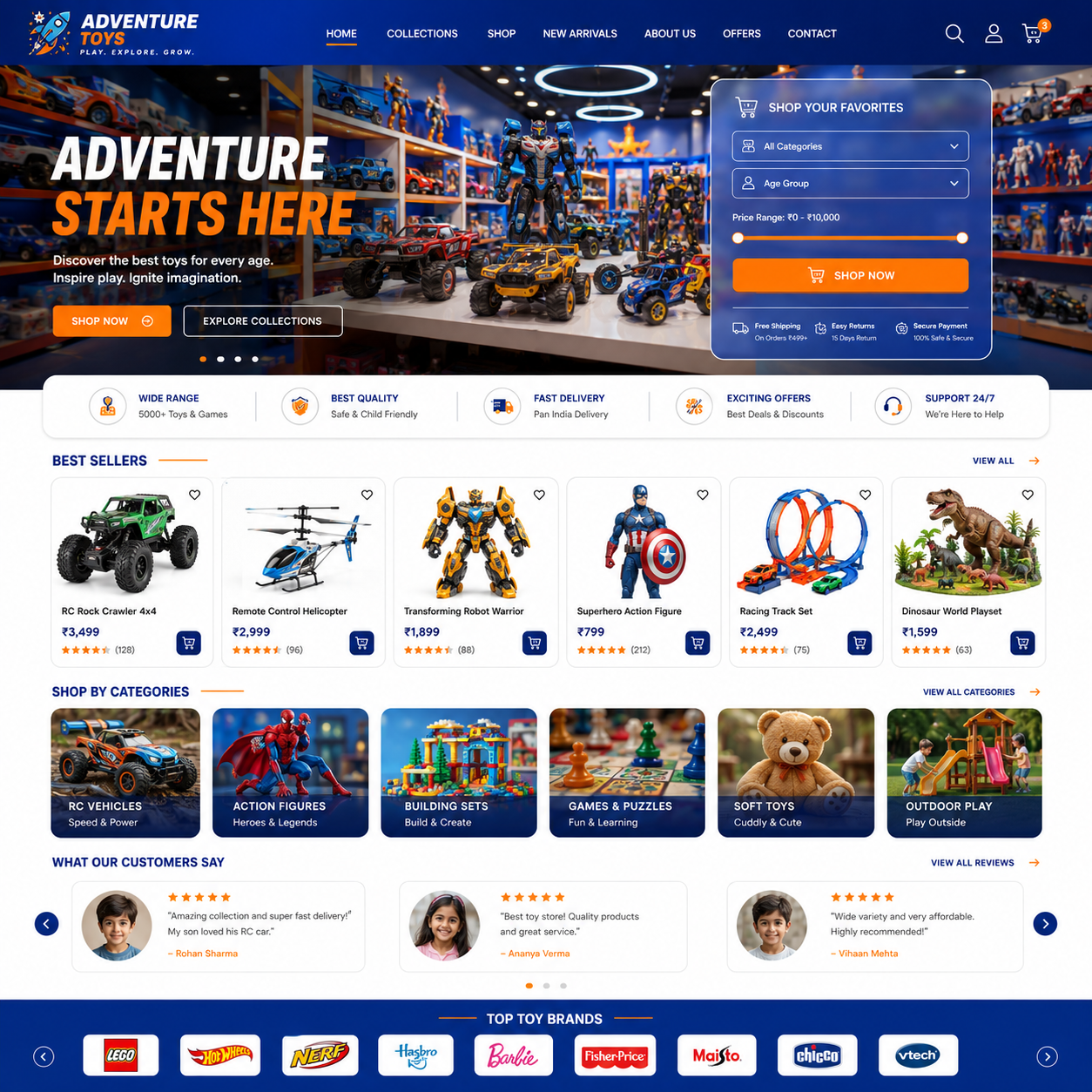 Toy Store Website Design