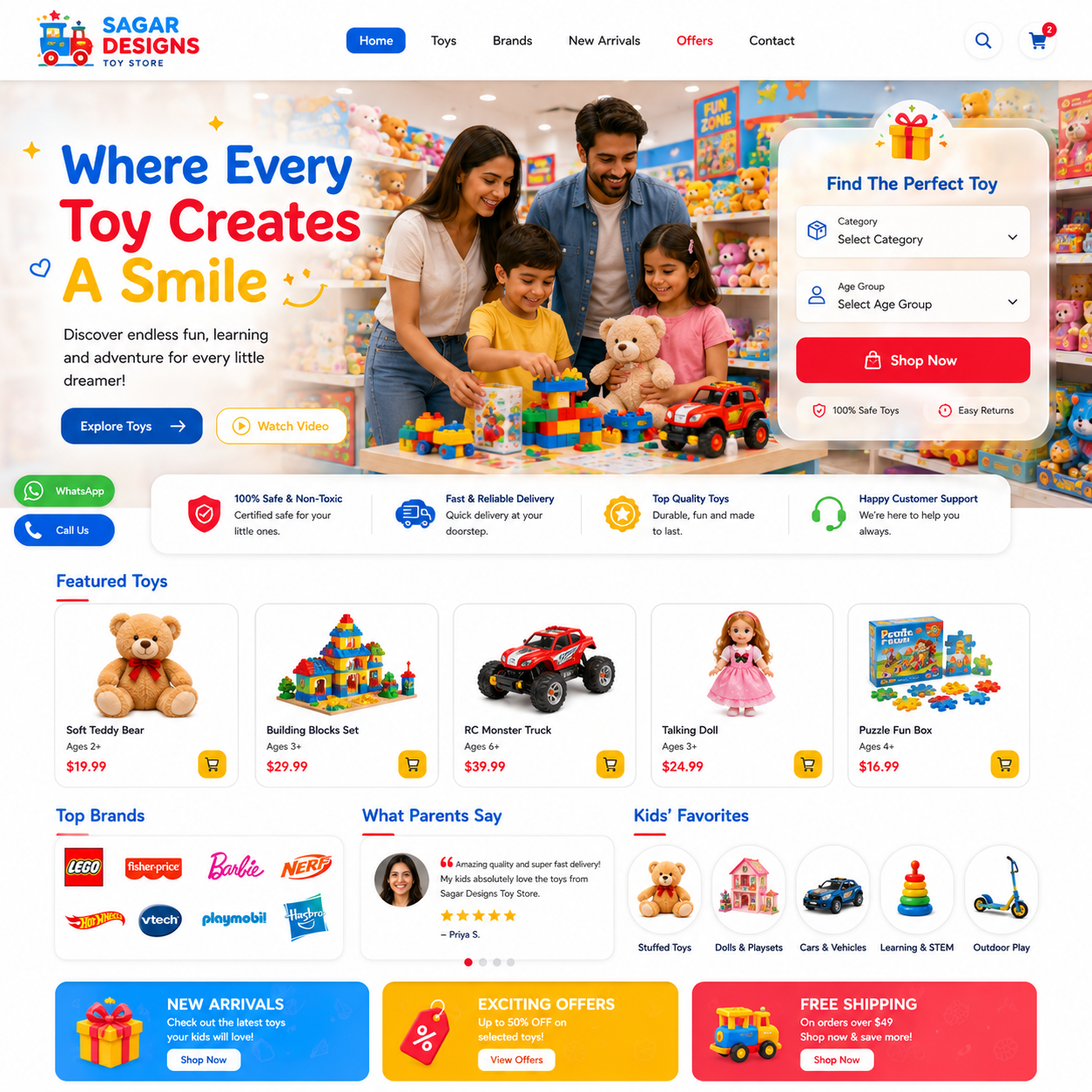 Toy Store Website Design
