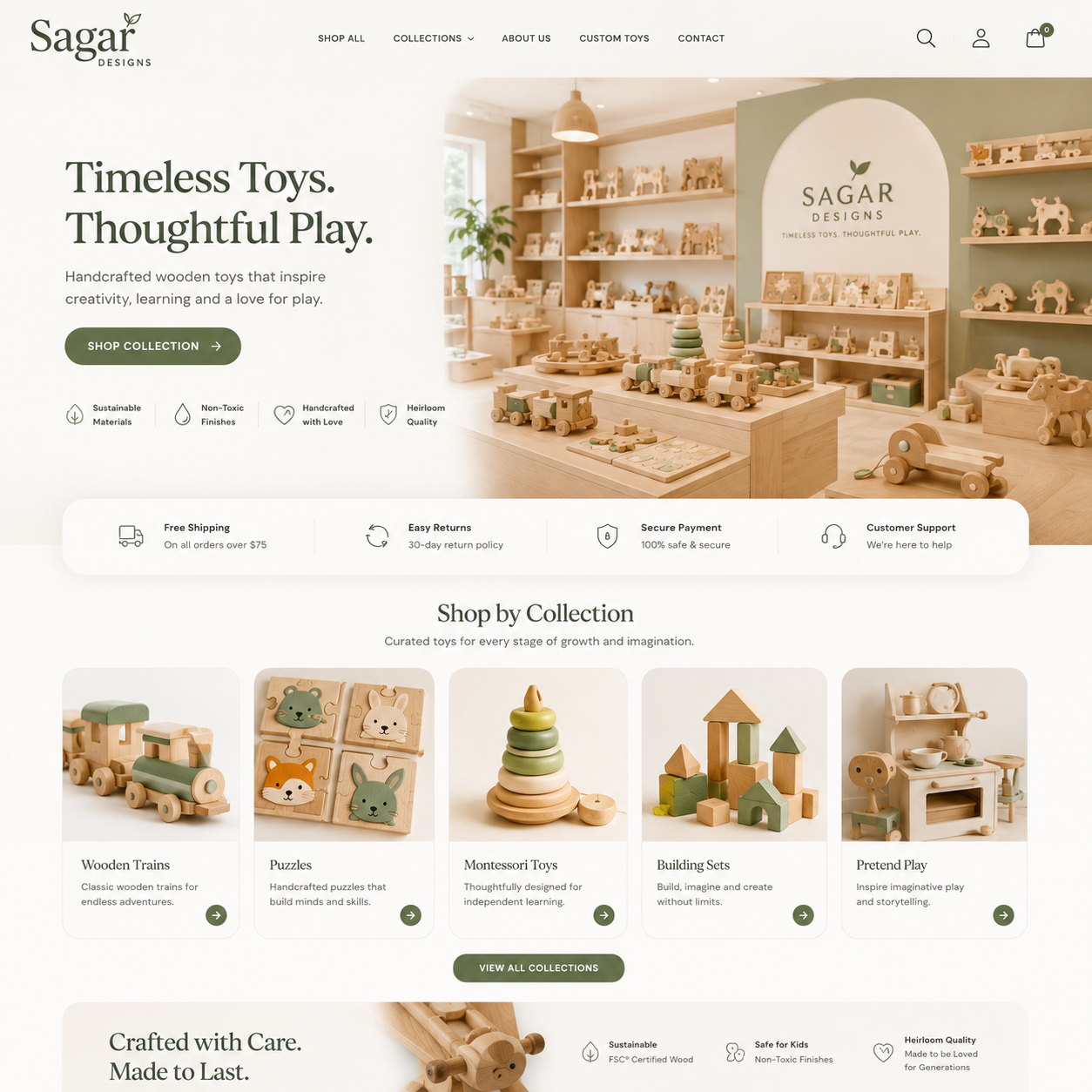 Toy Store Website Design