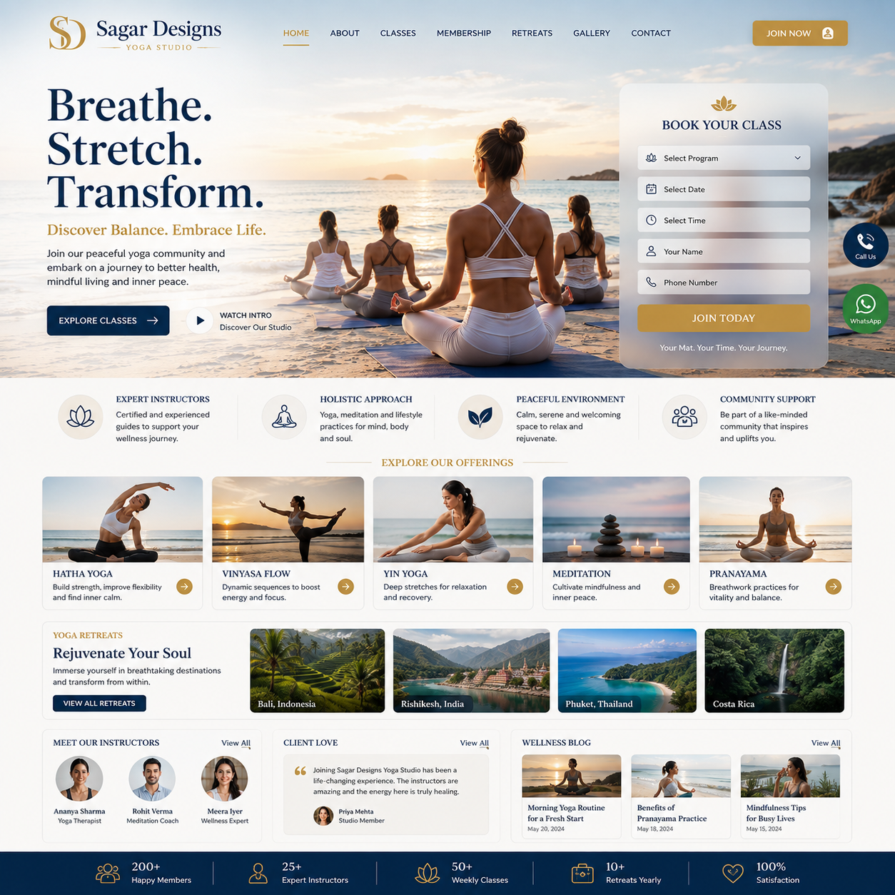 Yoga Studio Website Design