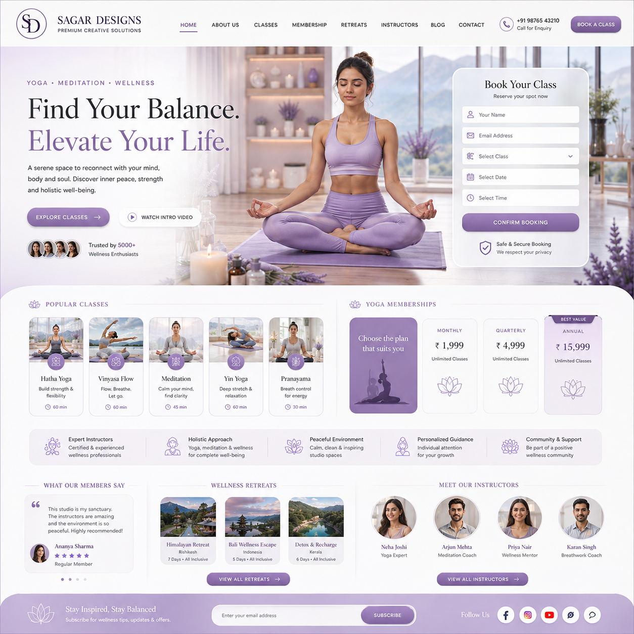 Yoga Studio Website Design