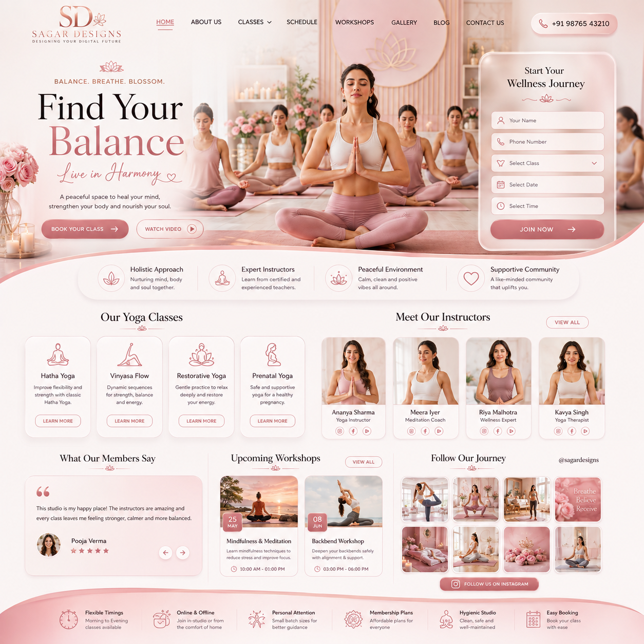 Yoga Studio Website Design