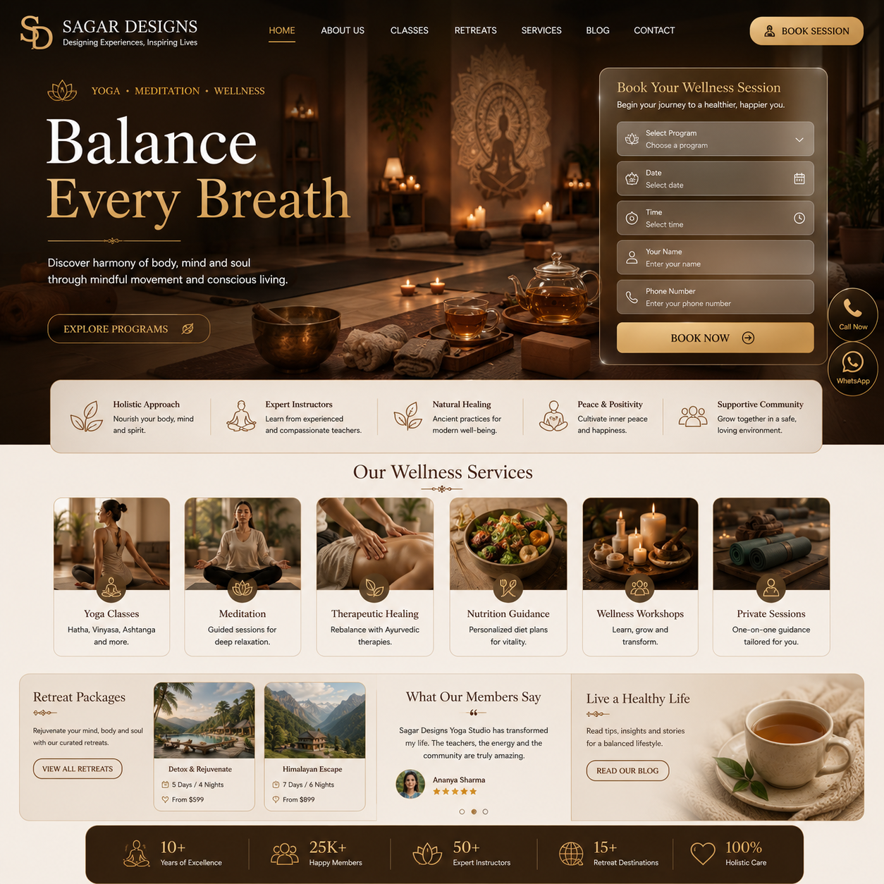 Yoga Studio Website Design